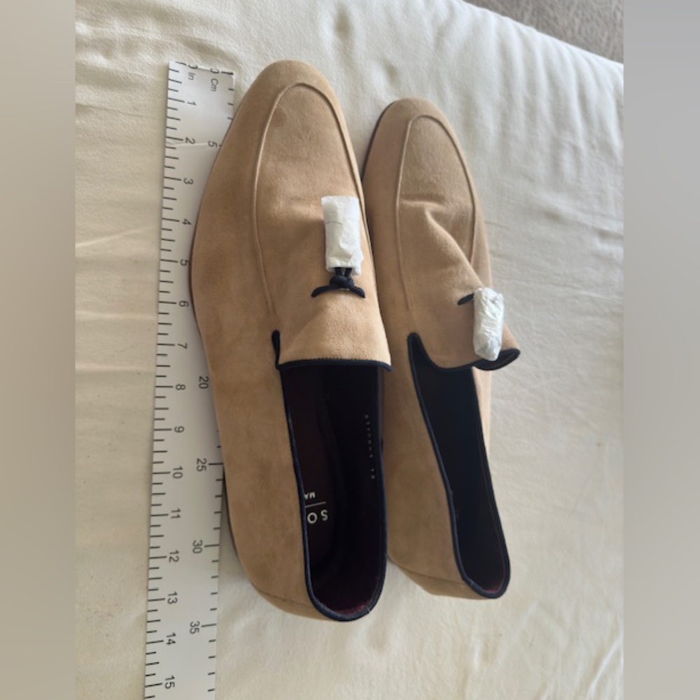 Men's Suede Slip-On Loafers in Beige